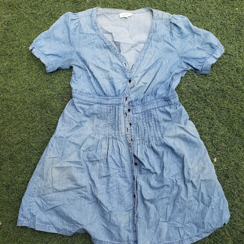 bohme Light Blue Chambray Button-Front Dress